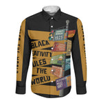 African Creativity Long Sleeve Button Shirt Black Creativity Rules The World