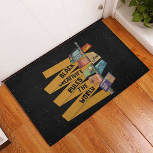 African Creativity Rubber Doormat Black Creativity Rules The World