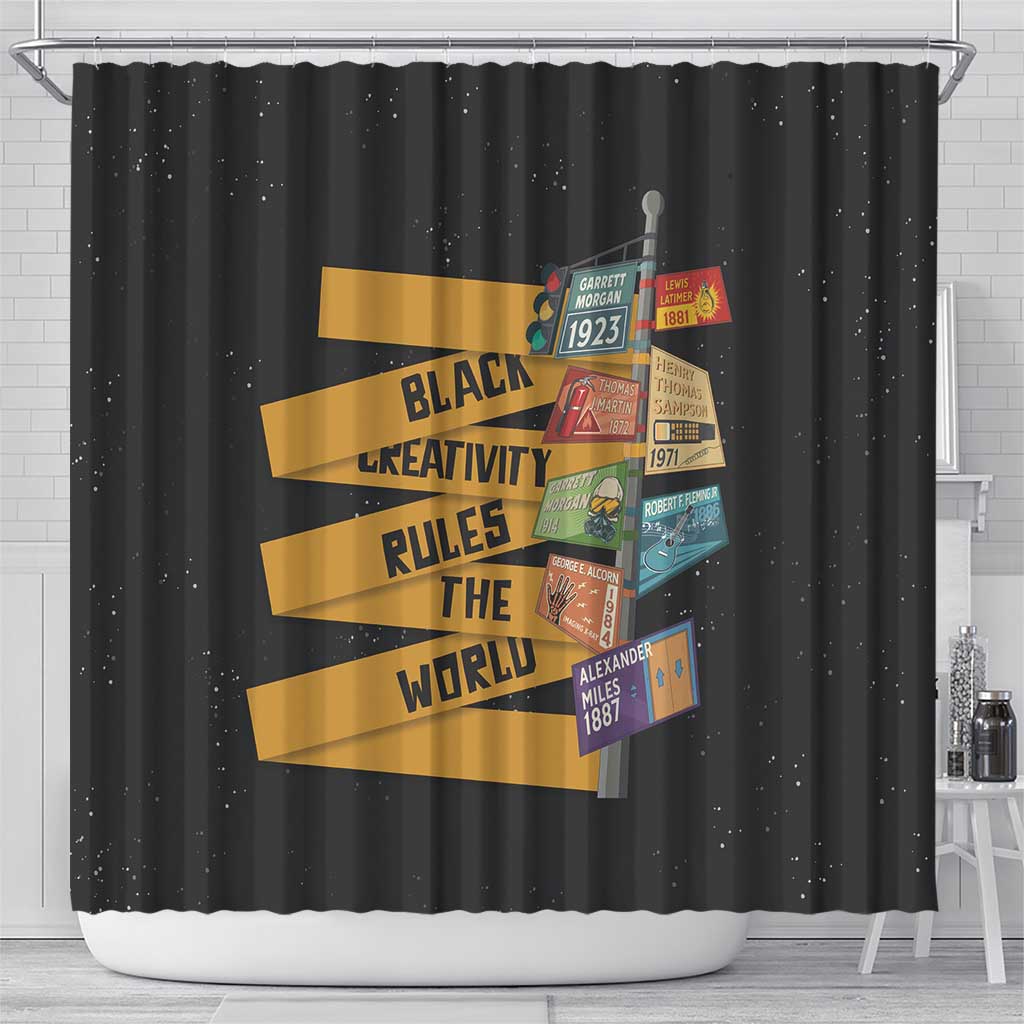 African Creativity Shower Curtain Black Creativity Rules The World