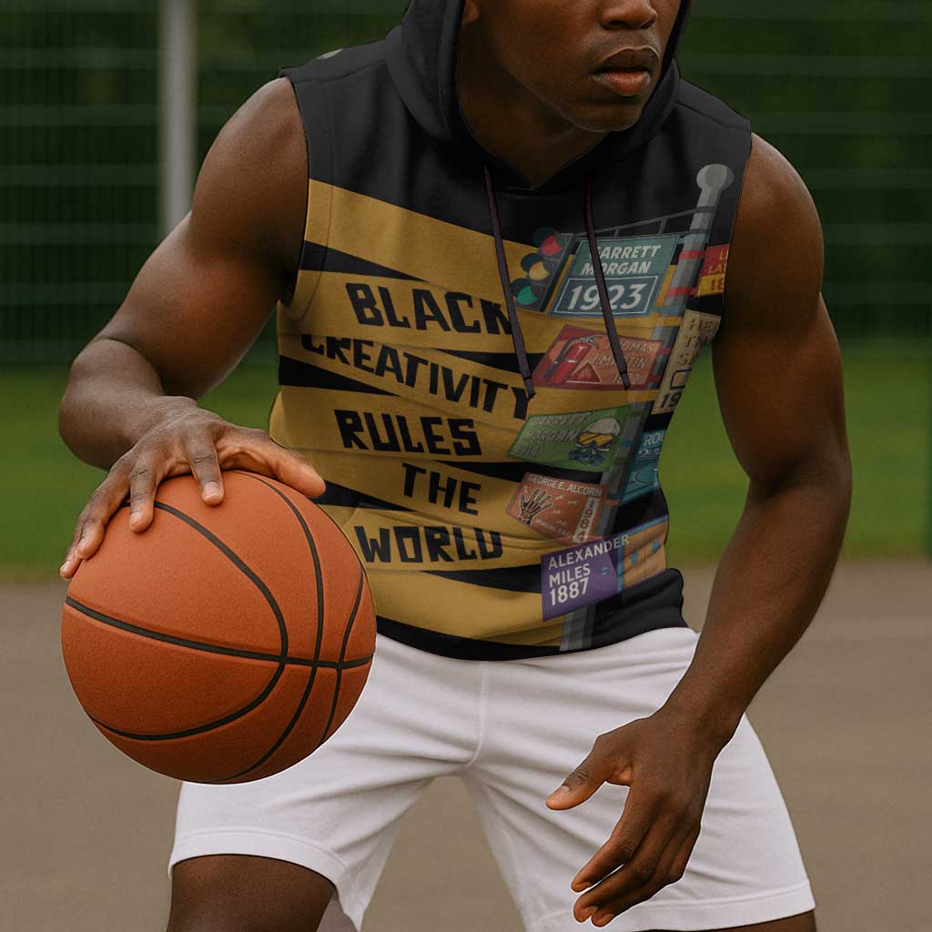 African Creativity Sleeveless Hoodie Black Creativity Rules The World - African Pride