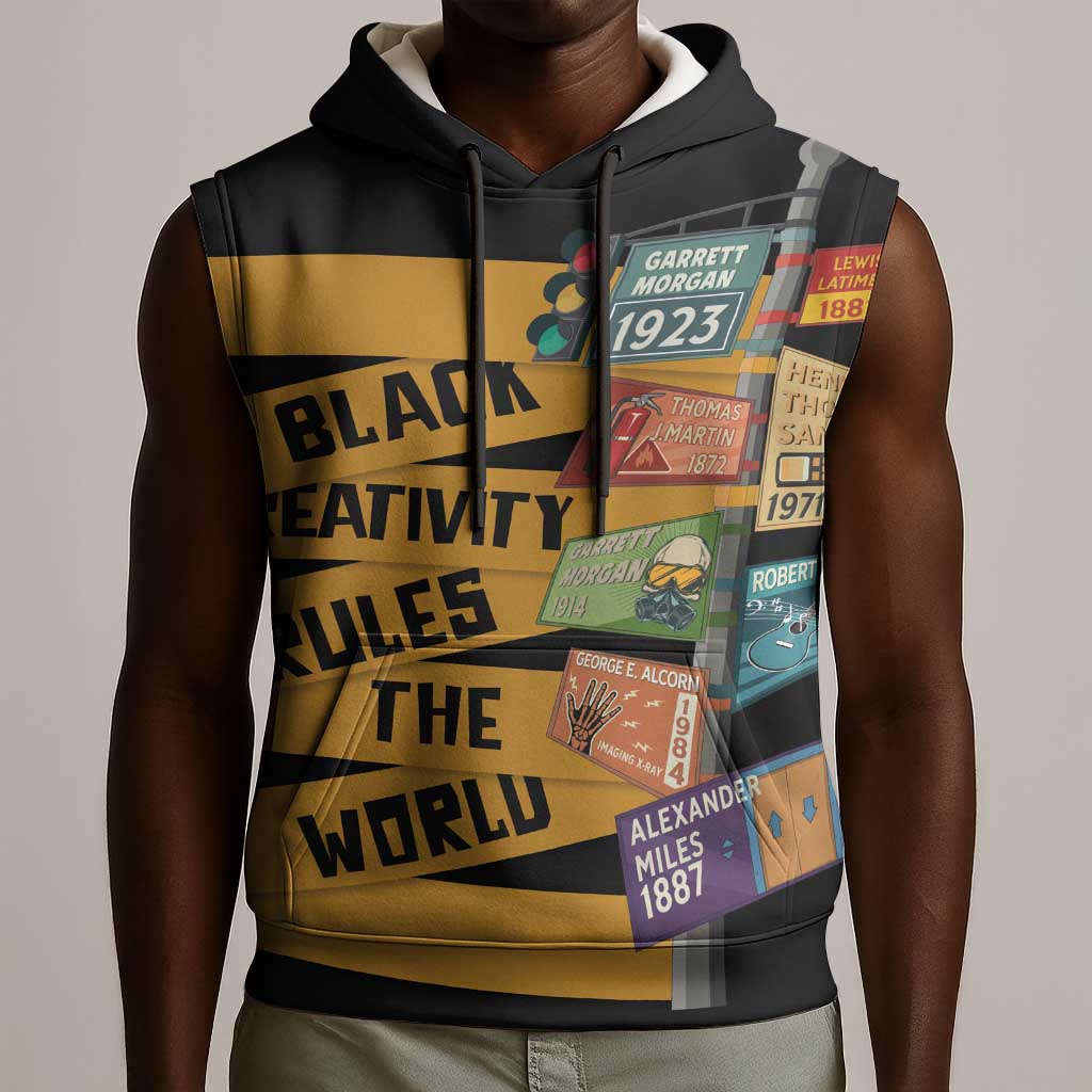 African Creativity Sleeveless Hoodie Black Creativity Rules The World - African Pride