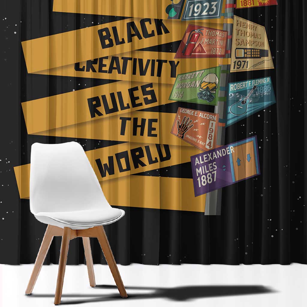 African Creativity Window Curtain Black Creativity Rules The World