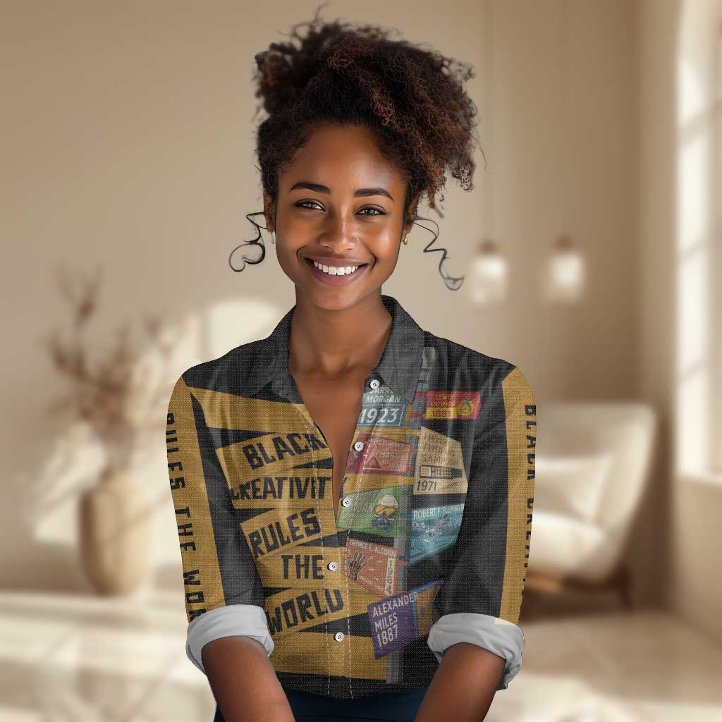 African Creativity Women Casual Shirt Black Creativity Rules The World DT03