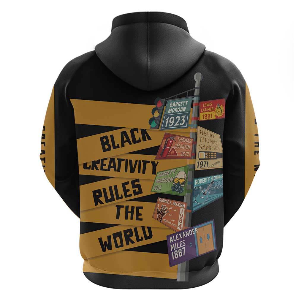 African Creativity Zip Hoodie Black Creativity Rules The World