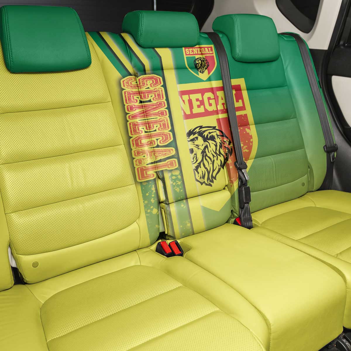 Senegal Soccer Back Car Seat Cover Lions of Teranga Football - Road To Champion
