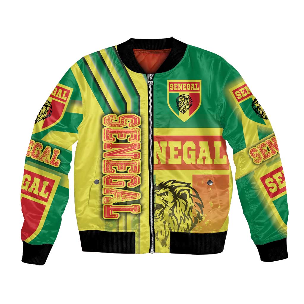 Senegal Soccer Bomber Jacket Lions of Teranga Football - Road To Champion