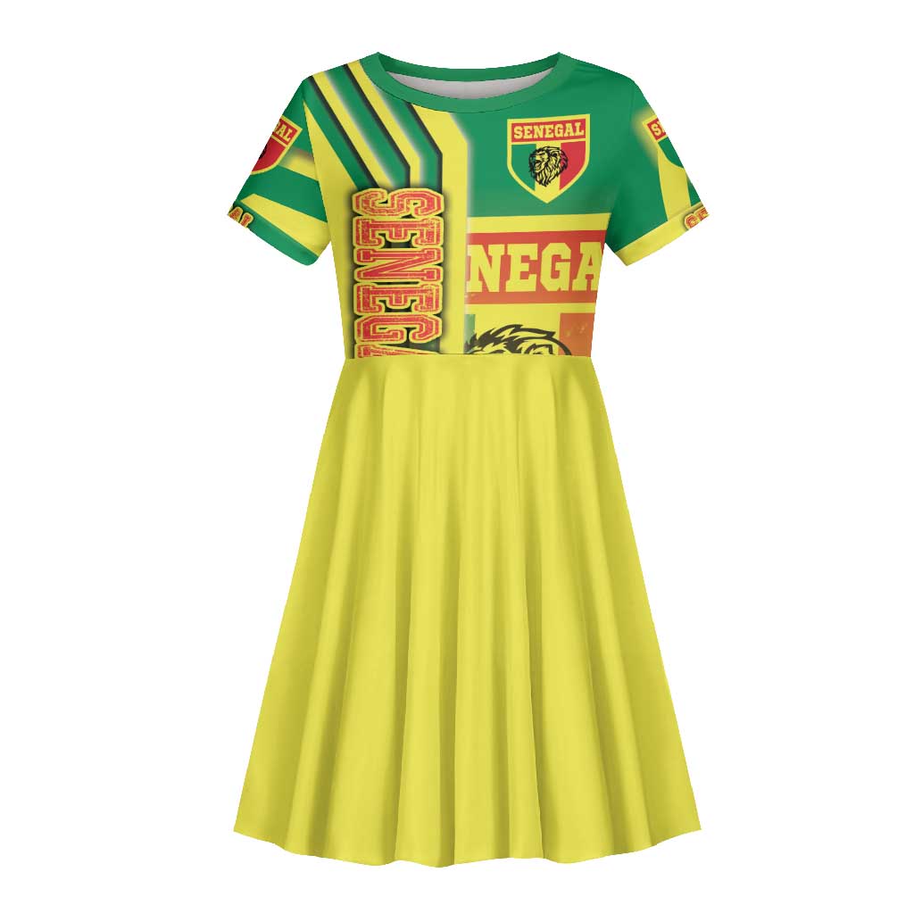 Senegal Soccer Kid Short Sleeve Dress Lions of Teranga Football - Road To Champion