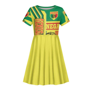 Senegal Soccer Kid Short Sleeve Dress Lions of Teranga Football - Road To Champion