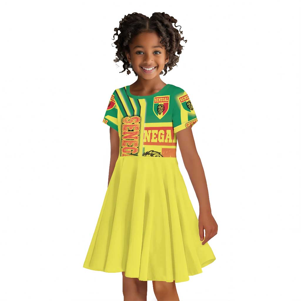 Senegal Soccer Kid Short Sleeve Dress Lions of Teranga Football - Road To Champion