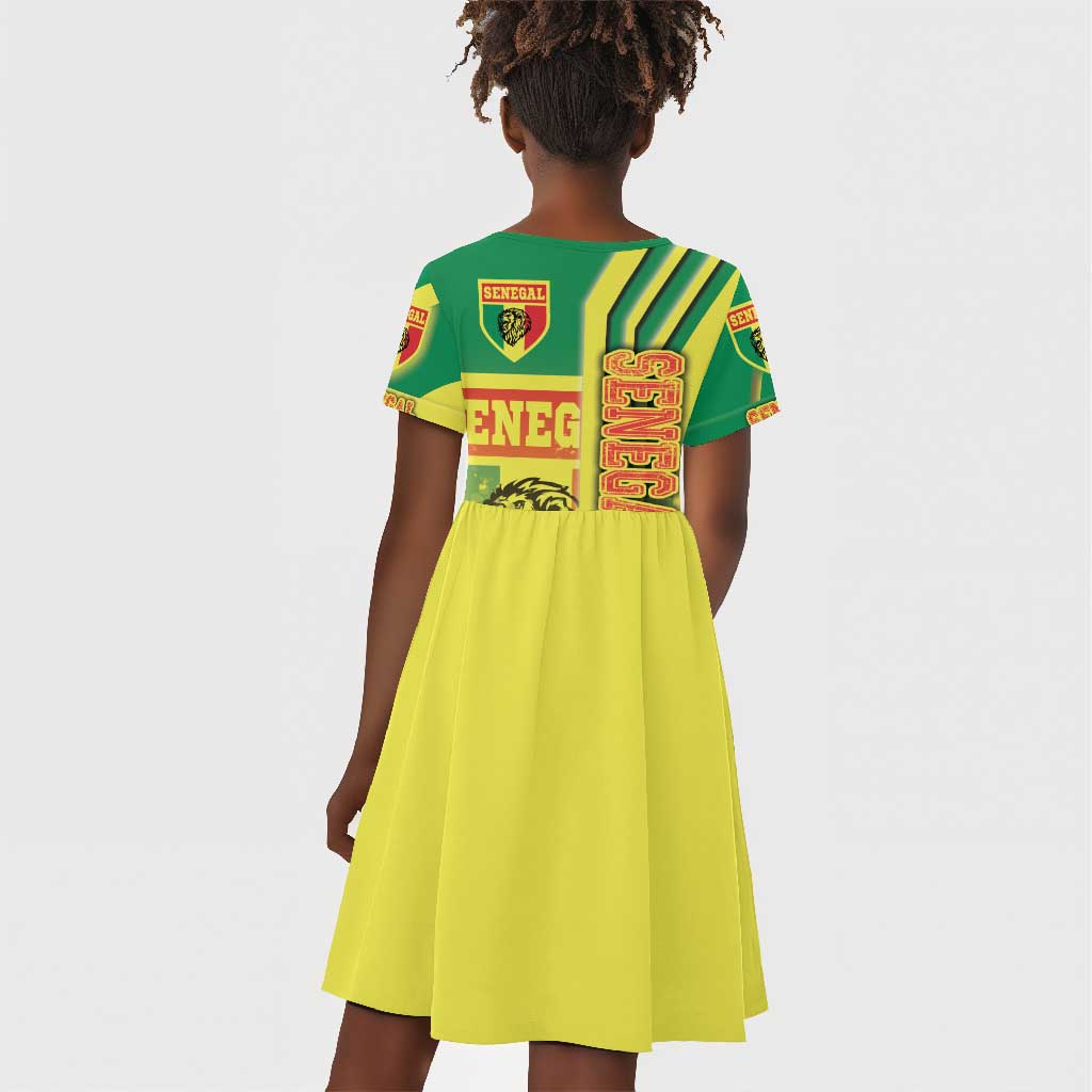 Senegal Soccer Kid Short Sleeve Dress Lions of Teranga Football - Road To Champion