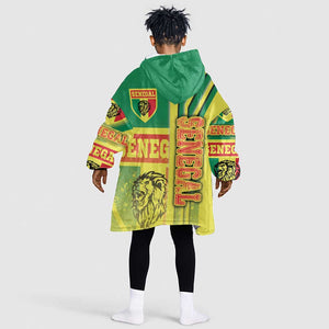 Senegal Soccer Kid Wearable Blanket Hoodie Lions of Teranga Football - Road To Champion