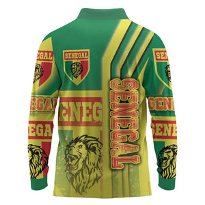 Senegal Soccer Long Sleeve Polo Shirt Lions of Teranga Football - Road To Champion