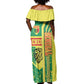 Senegal Soccer Off Shoulder Maxi Dress Lions of Teranga Football - Road To Champion