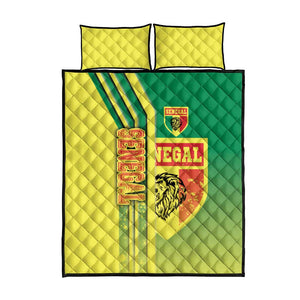 Senegal Soccer Quilt Bed Set Lions of Teranga Football - Road To Champion