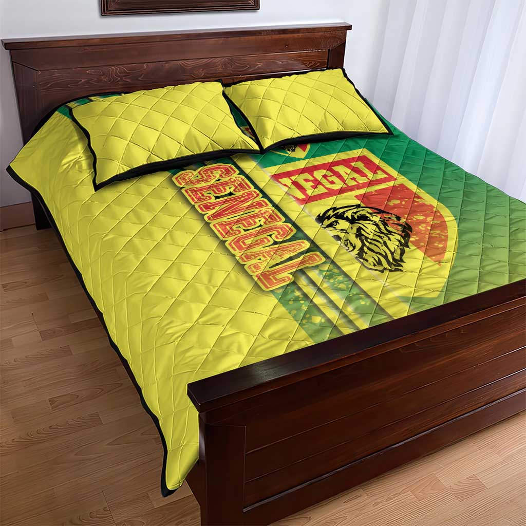 Senegal Soccer Quilt Bed Set Lions of Teranga Football - Road To Champion