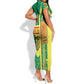 Senegal Soccer Short Sleeve Bodycon Dress Lions of Teranga Football - Road To Champion DT03
