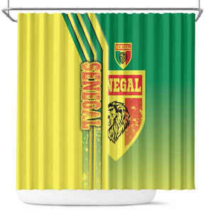 Senegal Soccer Shower Curtain Lions of Teranga Football - Road To Champion