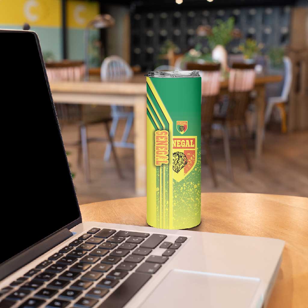 Senegal Soccer Skinny Tumbler Lions of Teranga Football - Road To Champion