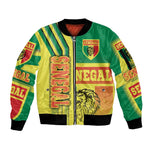 Senegal Soccer Sleeve Zip Bomber Jacket Lions of Teranga Football - Road To Champion
