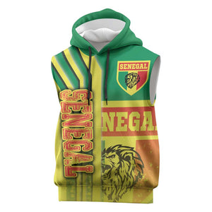 Senegal Soccer Sleeveless Hoodie Lions of Teranga Football - Road To Champion - African Pride