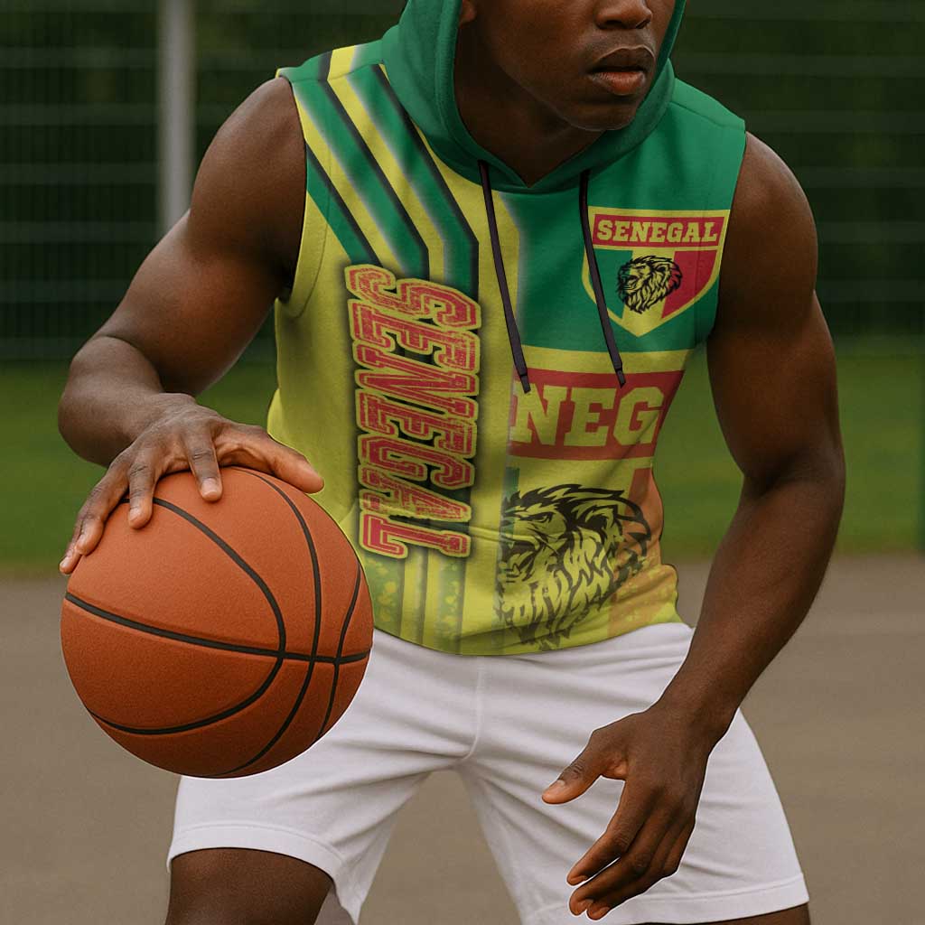 Senegal Soccer Sleeveless Hoodie Lions of Teranga Football - Road To Champion - African Pride
