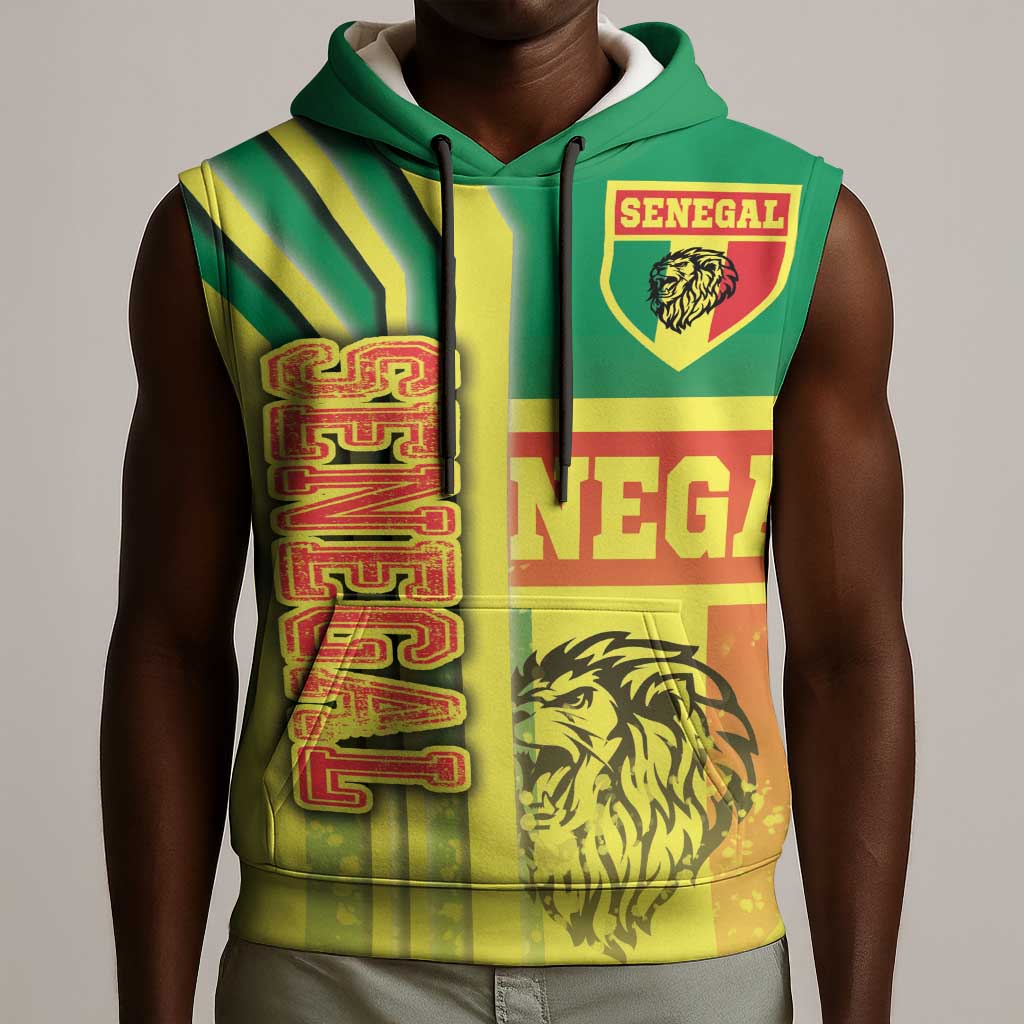 Senegal Soccer Sleeveless Hoodie Lions of Teranga Football - Road To Champion - African Pride