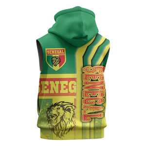 Senegal Soccer Sleeveless Zip Hoodie Lions of Teranga Football - Road To Champion - African Pride