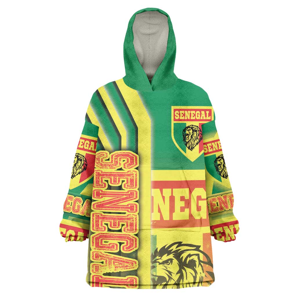 Senegal Soccer Wearable Blanket Hoodie Lions of Teranga Football - Road To Champion