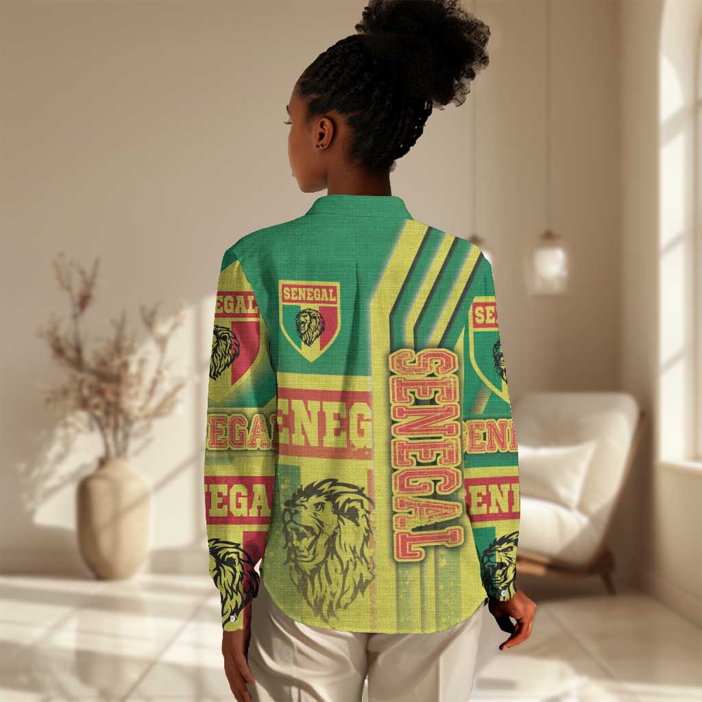 Senegal Soccer Women Casual Shirt Lions of Teranga Football - Road To Champion