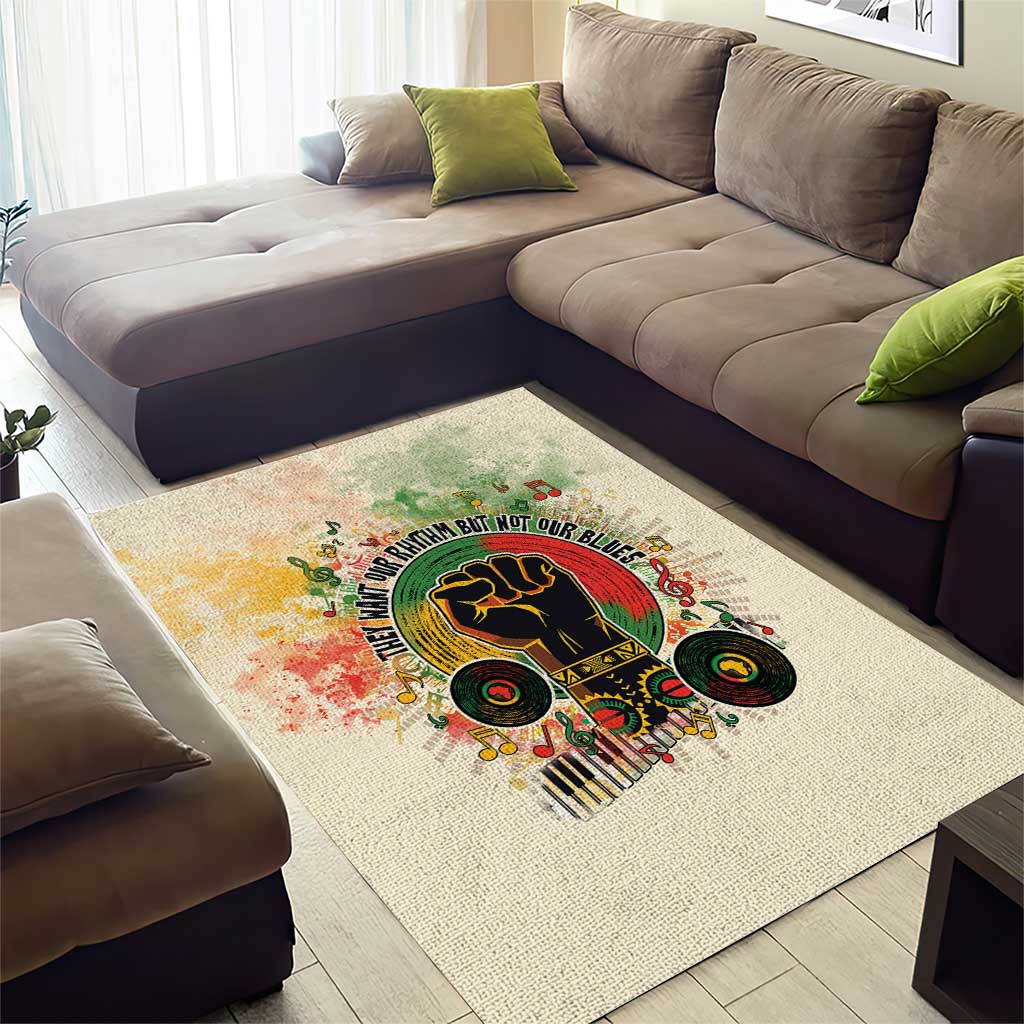 They Want Our Rhythm Not Our Blues Area Rug Afro Pride Music