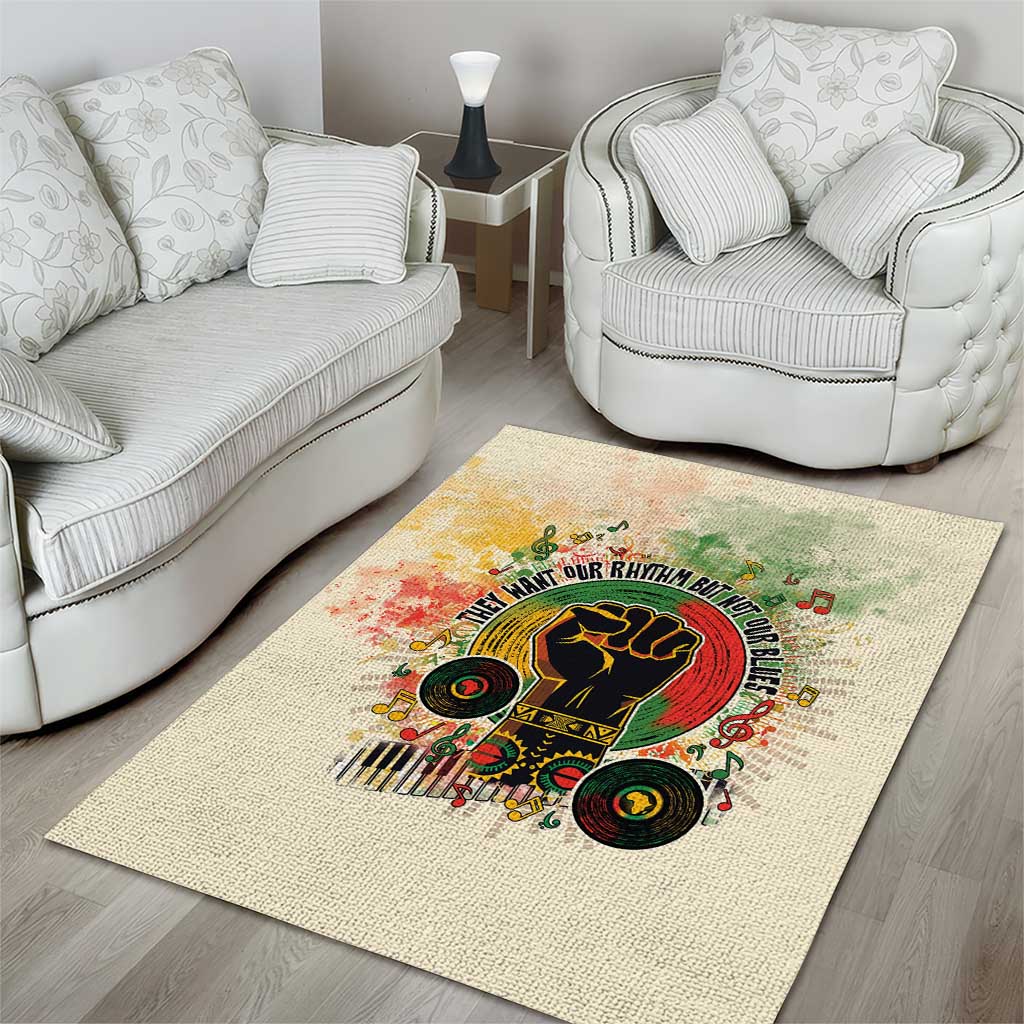 They Want Our Rhythm Not Our Blues Area Rug Afro Pride Music