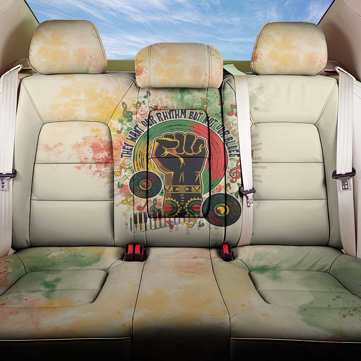 They Want Our Rhythm Not Our Blues Back Car Seat Cover Afro Pride Music
