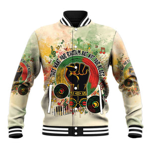 They Want Our Rhythm Not Our Blues Baseball Jacket Afro Pride Music