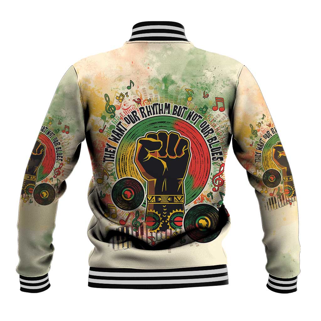 They Want Our Rhythm Not Our Blues Baseball Jacket Afro Pride Music