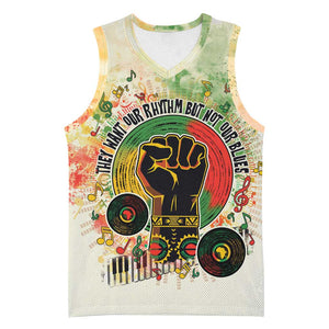 They Want Our Rhythm Not Our Blues Basketball Jersey Afro Pride Music - African Pride