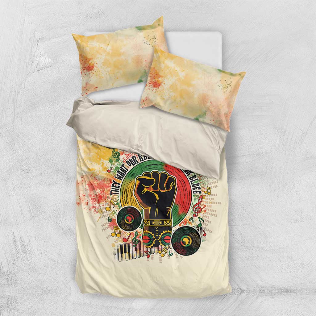 They Want Our Rhythm Not Our Blues Bedding Set Afro Pride Music