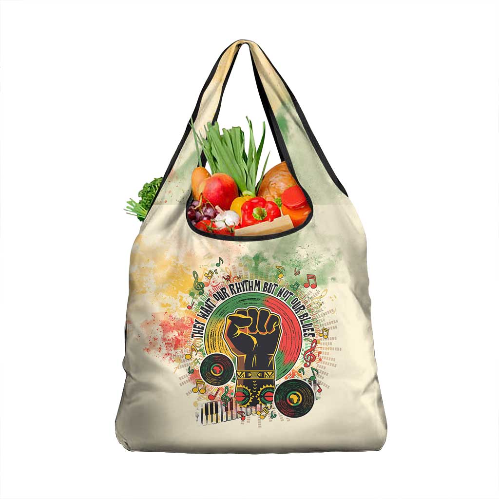 They Want Our Rhythm Not Our Blues Grocery Bag Afro Pride Music