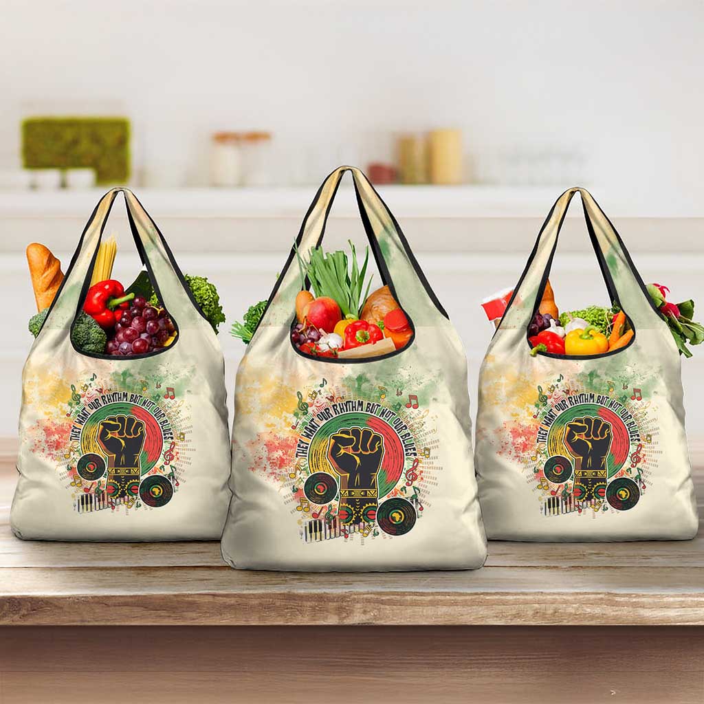 They Want Our Rhythm Not Our Blues Grocery Bag Afro Pride Music