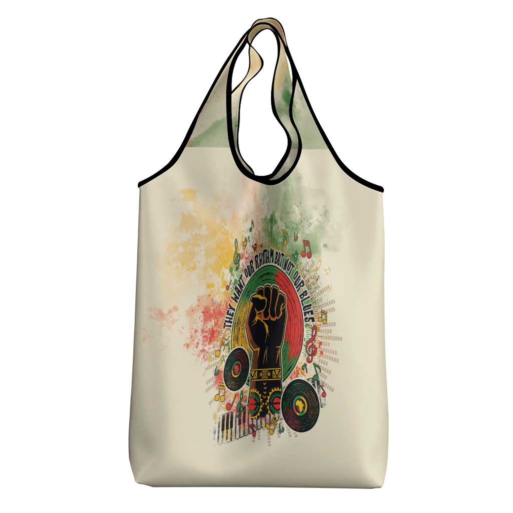 They Want Our Rhythm Not Our Blues Grocery Bag Afro Pride Music