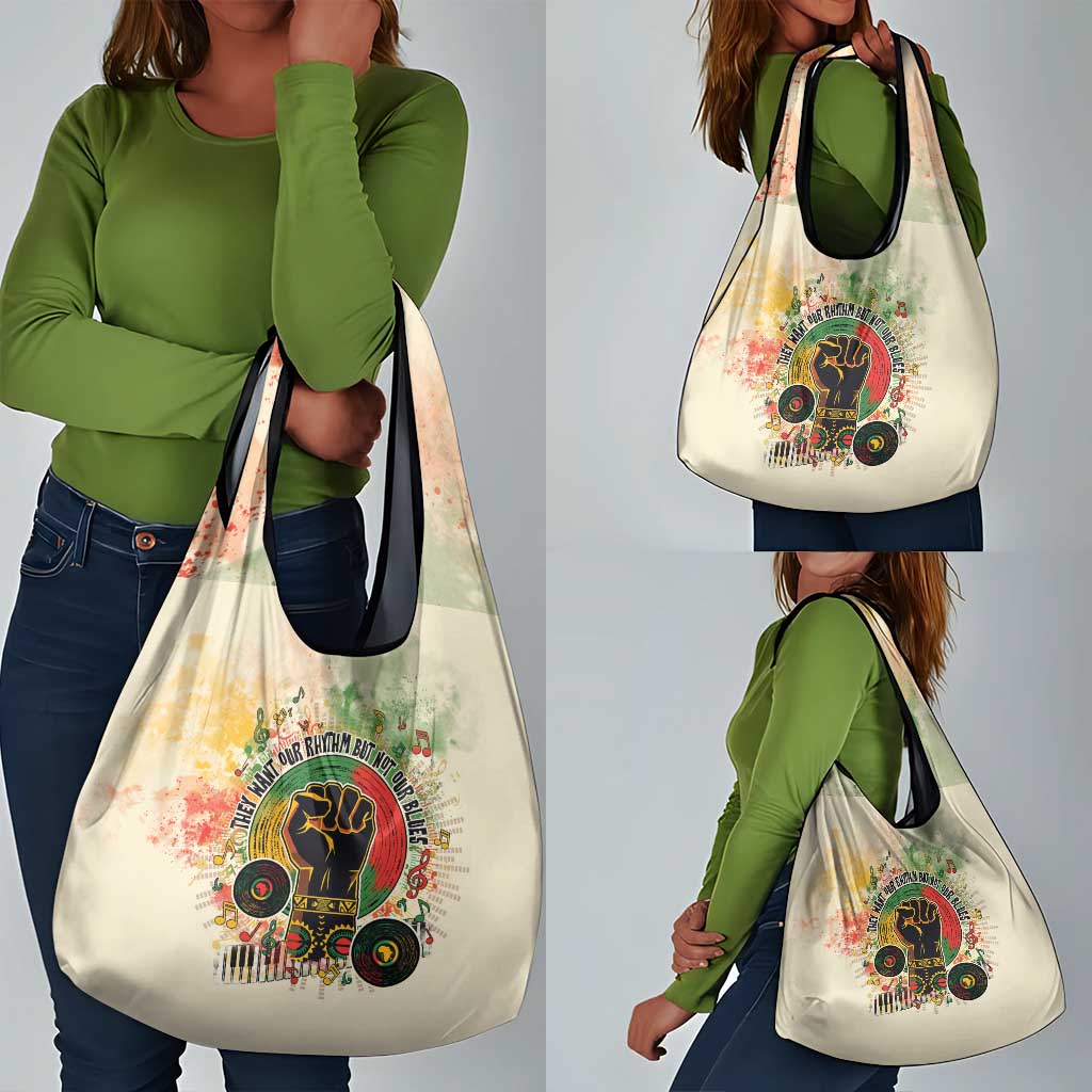 They Want Our Rhythm Not Our Blues Grocery Bag Afro Pride Music