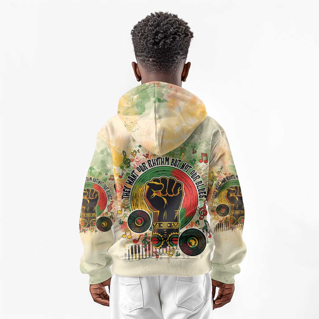 They Want Our Rhythm Not Our Blues Kid Hoodie Afro Pride Music