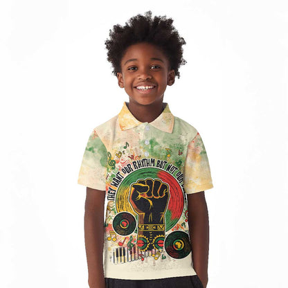 They Want Our Rhythm Not Our Blues Kid Polo Shirt Afro Pride Music