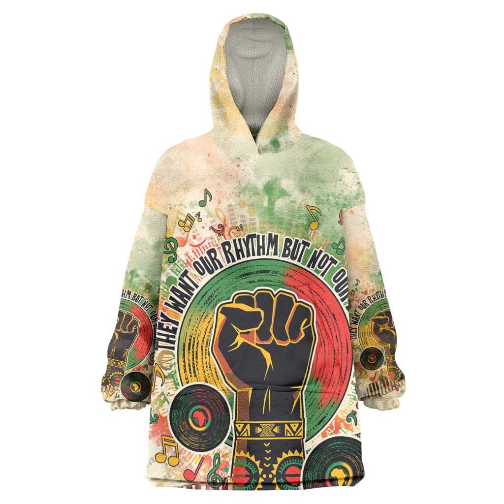 They Want Our Rhythm Not Our Blues Kid Wearable Blanket Hoodie Afro Pride Music
