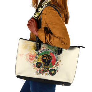 They Want Our Rhythm Not Our Blues Leather Tote Bag Afro Pride Music