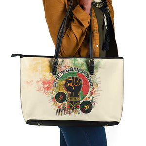 They Want Our Rhythm Not Our Blues Leather Tote Bag Afro Pride Music