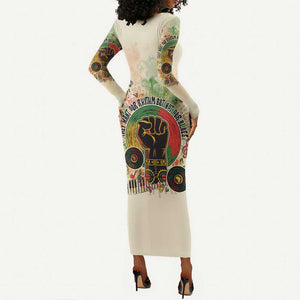 They Want Our Rhythm Not Our Blues Long Sleeve Bodycon Dress Afro Pride Music DT03