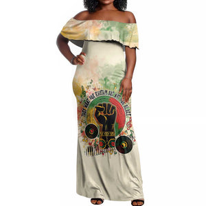 They Want Our Rhythm Not Our Blues Off Shoulder Maxi Dress Afro Pride Music