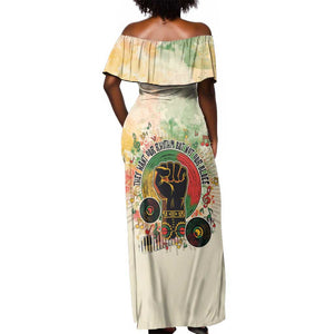 They Want Our Rhythm Not Our Blues Off Shoulder Maxi Dress Afro Pride Music