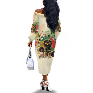 They Want Our Rhythm Not Our Blues Off The Shoulder Long Sleeve Dress Afro Pride Music
