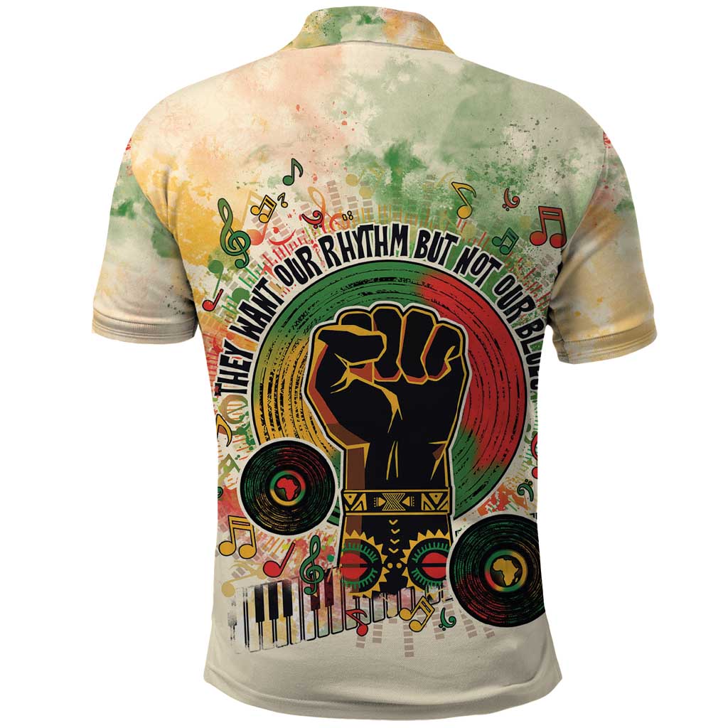 They Want Our Rhythm Not Our Blues Polo Shirt Afro Pride Music